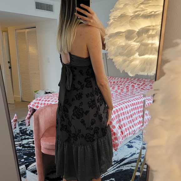 NBW Free People Stunning Boho Style Charcoal Midi Dress - Picture 5 of 12